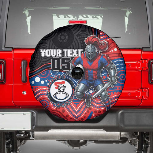 Custom Knights Spare Tire Cover Warrior Mascot With Aboriginal Indigenous