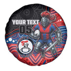 Custom Knights Spare Tire Cover Warrior Mascot With Aboriginal Indigenous