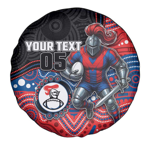 Custom Knights Spare Tire Cover Warrior Mascot With Aboriginal Indigenous
