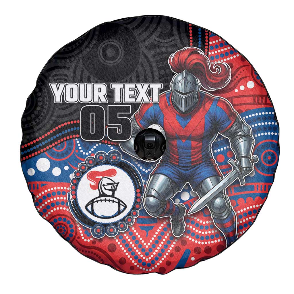 Custom Knights Spare Tire Cover Warrior Mascot With Aboriginal Indigenous