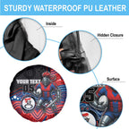 Custom Knights Spare Tire Cover Warrior Mascot With Aboriginal Indigenous