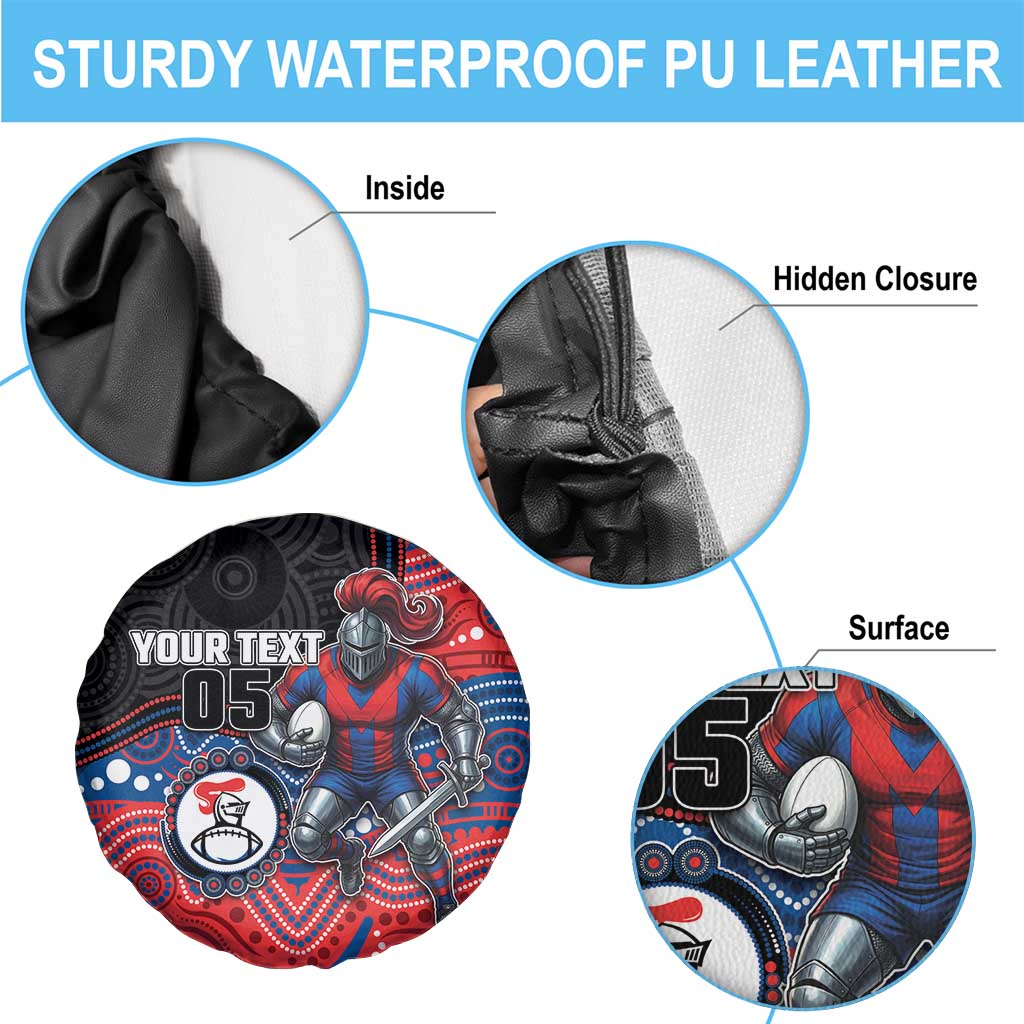 Custom Knights Spare Tire Cover Warrior Mascot With Aboriginal Indigenous