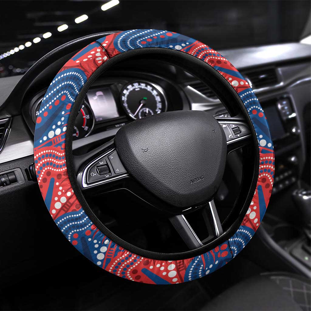 Knights Steering Wheel Cover Warrior Mascot With Aboriginal Indigenous