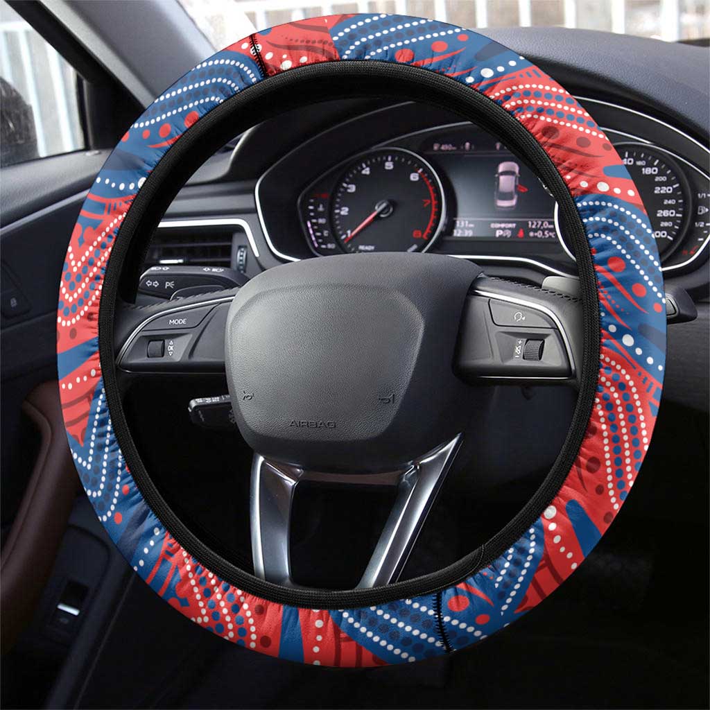 Knights Steering Wheel Cover Warrior Mascot With Aboriginal Indigenous