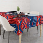 Custom Knights Tablecloth Warrior Mascot With Aboriginal Indigenous