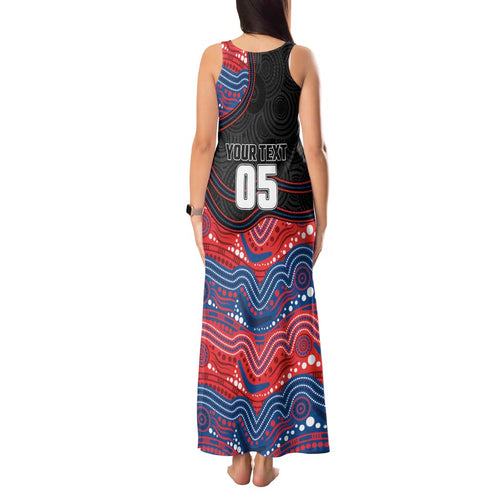Custom Knights Tank Maxi Dress Warrior Mascot With Aboriginal Indigenous
