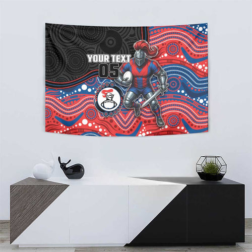 Custom Knights Tapestry Warrior Mascot With Aboriginal Indigenous