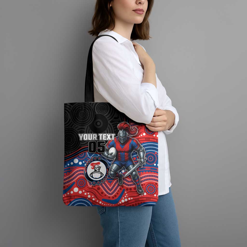 Custom Knights Tote Bag Warrior Mascot With Aboriginal Indigenous