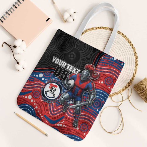 Custom Knights Tote Bag Warrior Mascot With Aboriginal Indigenous