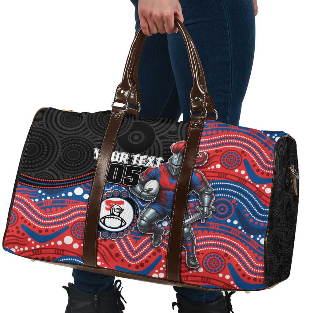 Custom Knights Travel Bag Warrior Mascot With Aboriginal Indigenous