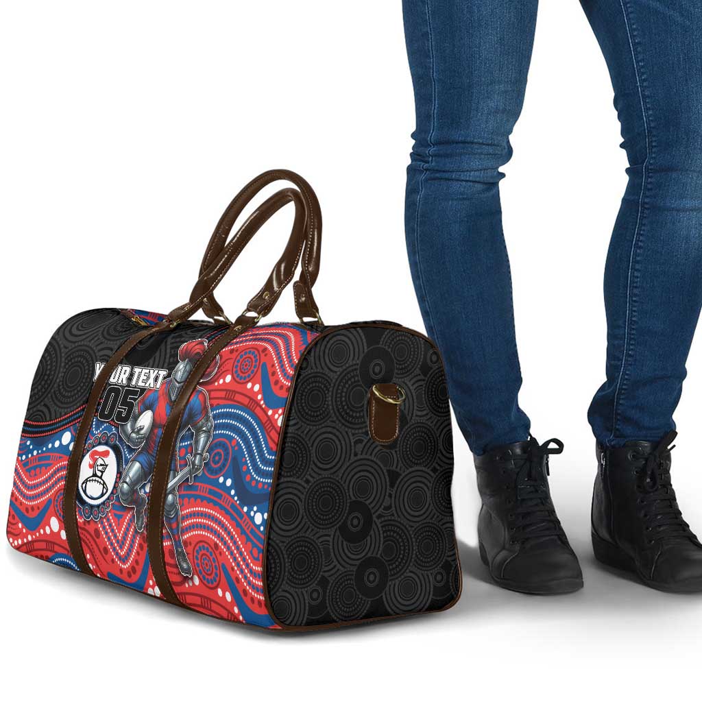 Custom Knights Travel Bag Warrior Mascot With Aboriginal Indigenous