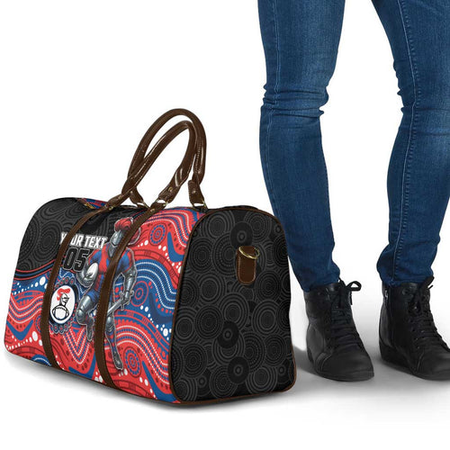 Custom Knights Travel Bag Warrior Mascot With Aboriginal Indigenous
