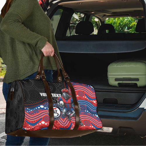Custom Knights Travel Bag Warrior Mascot With Aboriginal Indigenous