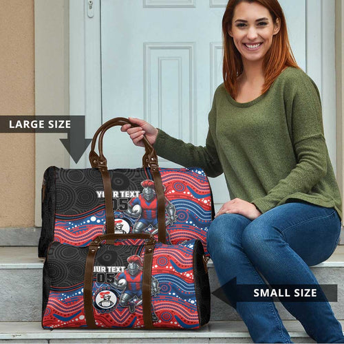 Custom Knights Travel Bag Warrior Mascot With Aboriginal Indigenous