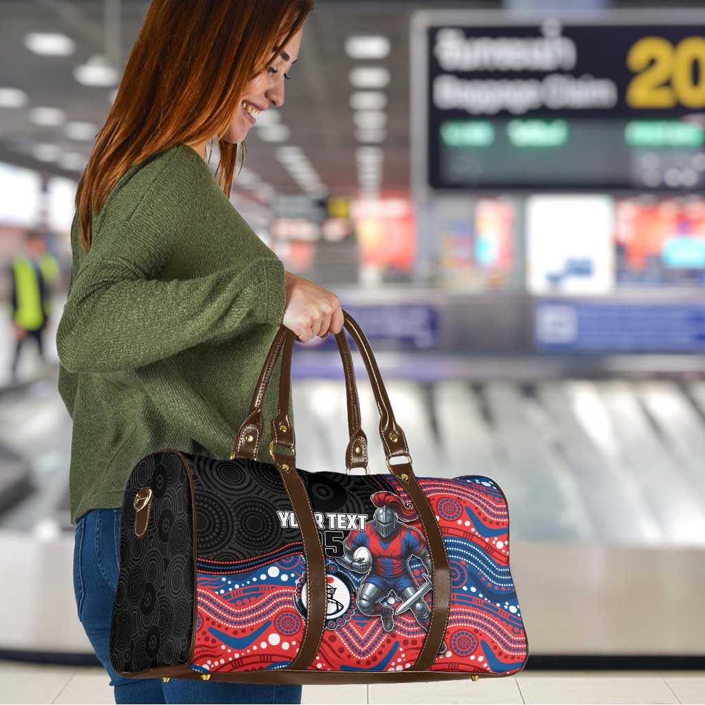 Custom Knights Travel Bag Warrior Mascot With Aboriginal Indigenous