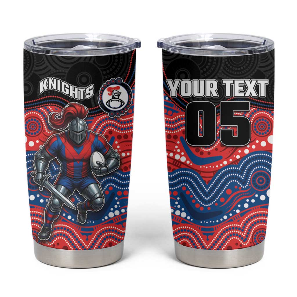 Custom Knights Tumbler Cup Warrior Mascot With Aboriginal Indigenous
