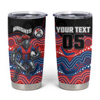 Custom Knights Tumbler Cup Warrior Mascot With Aboriginal Indigenous