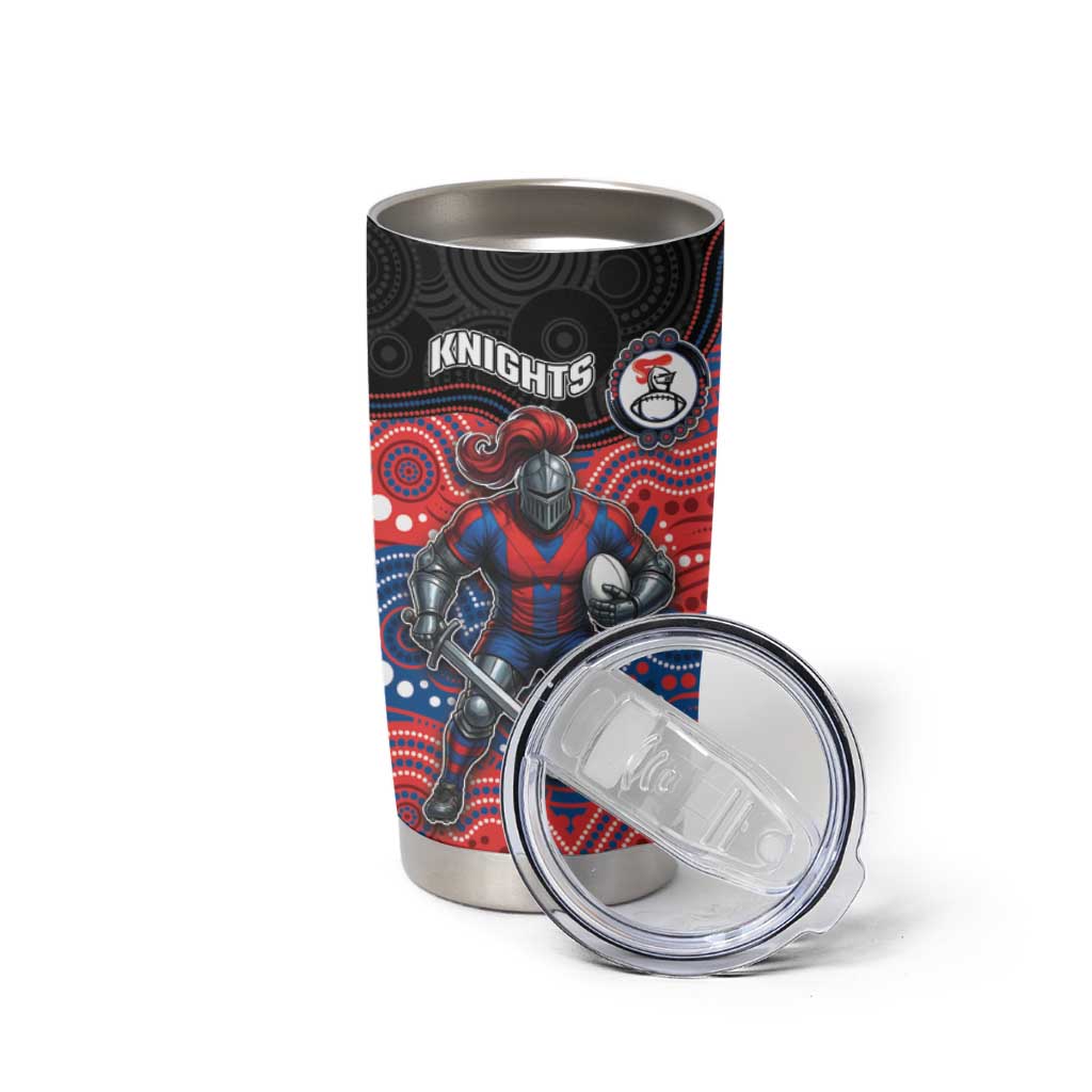 Custom Knights Tumbler Cup Warrior Mascot With Aboriginal Indigenous