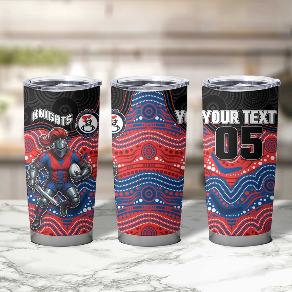Custom Knights Tumbler Cup Warrior Mascot With Aboriginal Indigenous