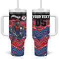 Custom Knights Tumbler With Handle Warrior Mascot With Aboriginal Indigenous