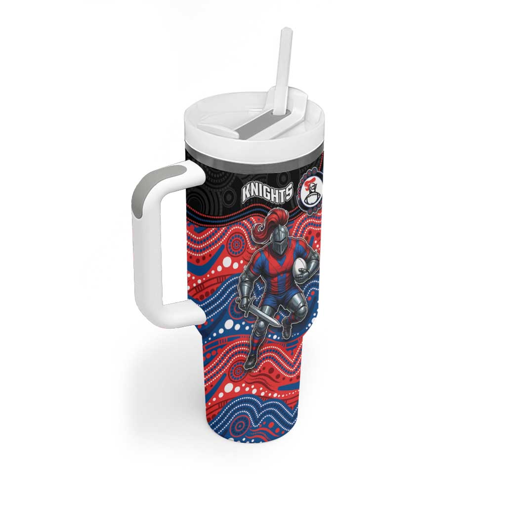 Custom Knights Tumbler With Handle Warrior Mascot With Aboriginal Indigenous