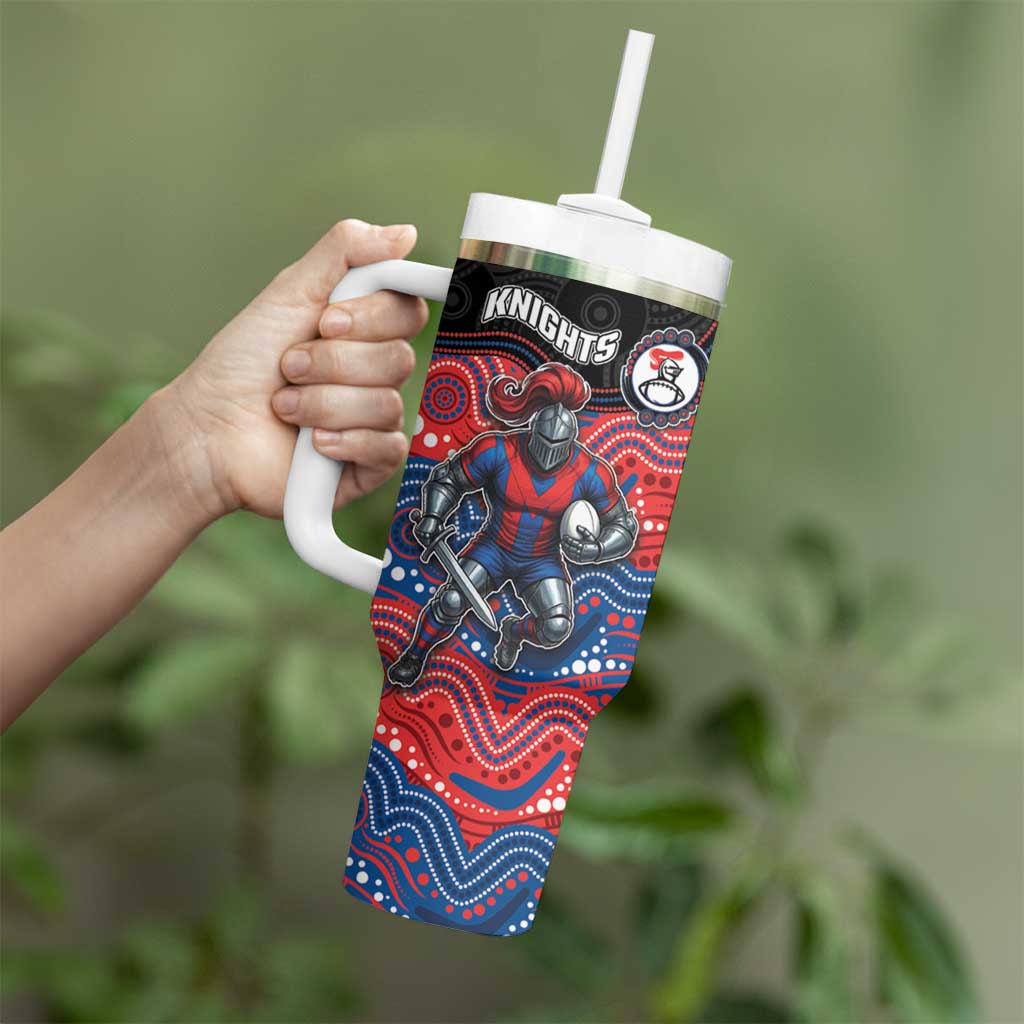 Custom Knights Tumbler With Handle Warrior Mascot With Aboriginal Indigenous