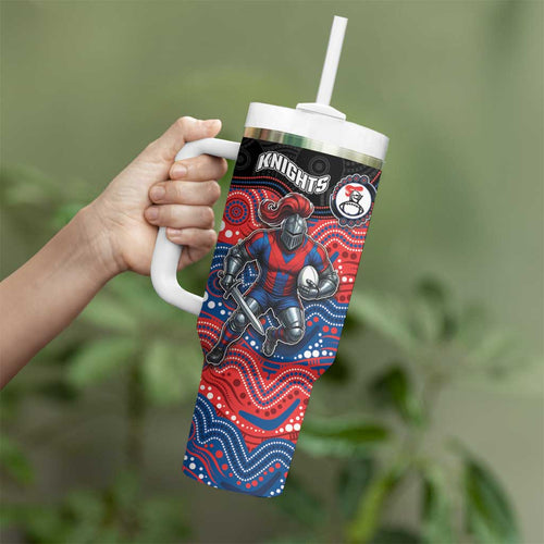 Custom Knights Tumbler With Handle Warrior Mascot With Aboriginal Indigenous