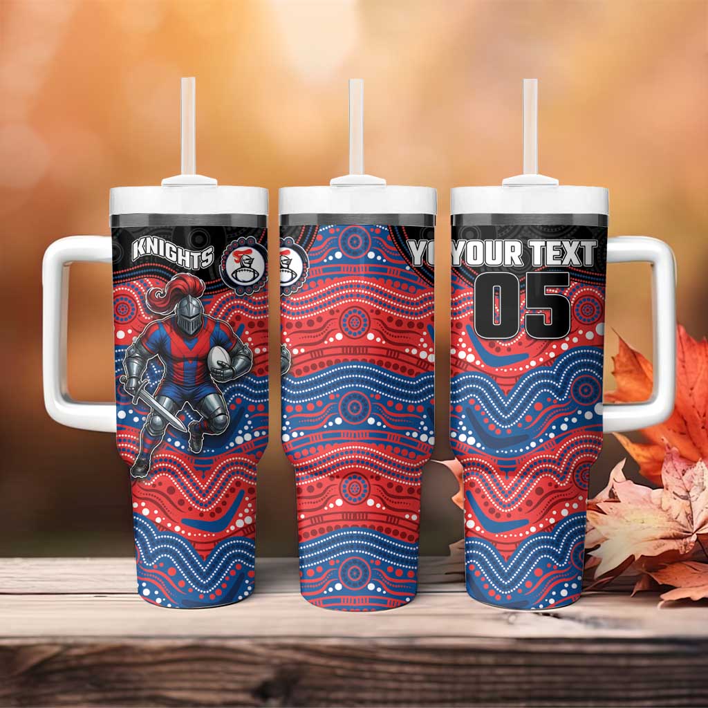 Custom Knights Tumbler With Handle Warrior Mascot With Aboriginal Indigenous
