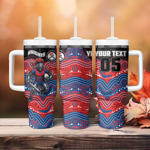 Custom Knights Tumbler With Handle Warrior Mascot With Aboriginal Indigenous