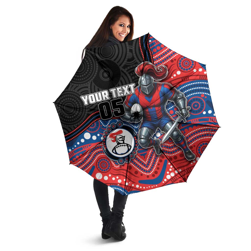 Custom Knights Umbrella Warrior Mascot With Aboriginal Indigenous