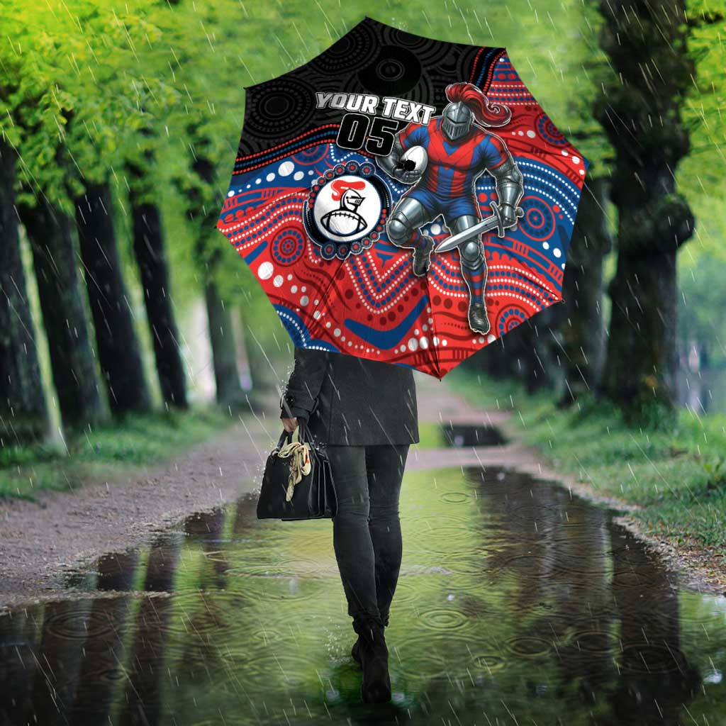 Custom Knights Umbrella Warrior Mascot With Aboriginal Indigenous