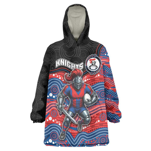 Custom Knights Wearable Blanket Hoodie Warrior Mascot With Aboriginal Indigenous