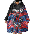 Custom Knights Wearable Blanket Hoodie Warrior Mascot With Aboriginal Indigenous