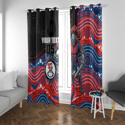 Custom Knights Window Curtain Warrior Mascot With Aboriginal Indigenous