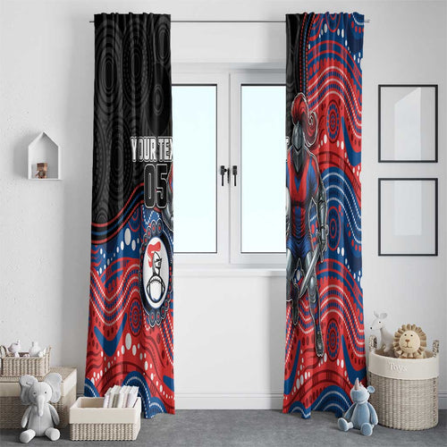 Custom Knights Window Curtain Warrior Mascot With Aboriginal Indigenous