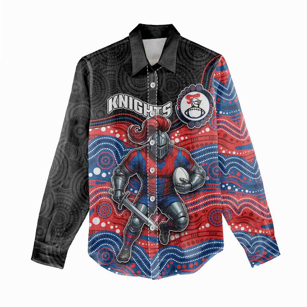 Custom Knights Women Casual Shirt Warrior Mascot With Aboriginal Indigenous