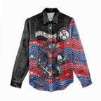 Custom Knights Women Casual Shirt Warrior Mascot With Aboriginal Indigenous