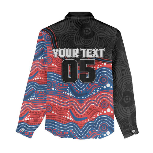 Custom Knights Women Casual Shirt Warrior Mascot With Aboriginal Indigenous