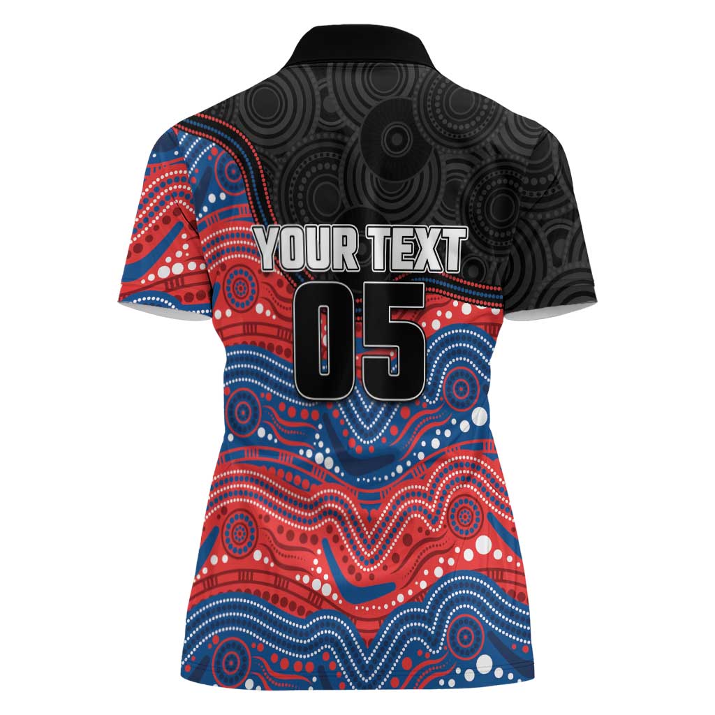 Custom Knights Women Polo Shirt Warrior Mascot With Aboriginal Indigenous