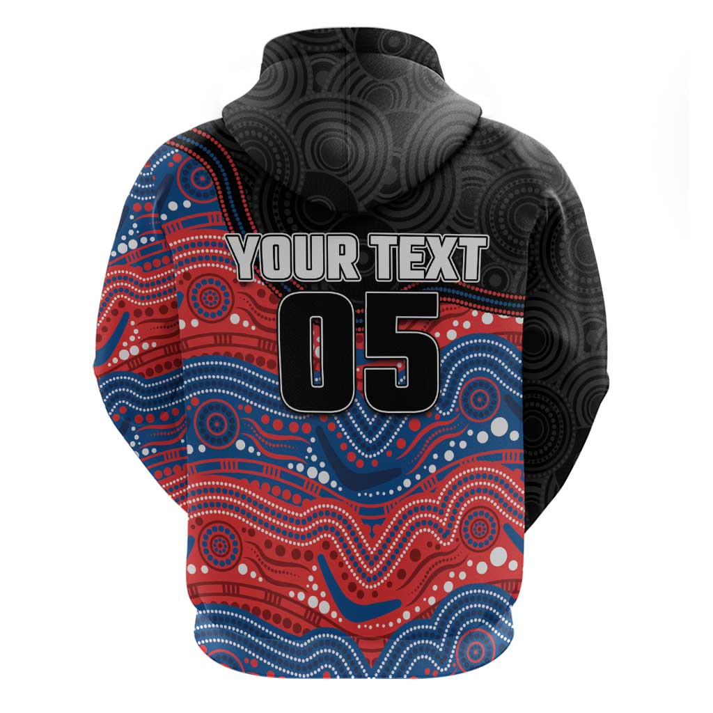 Custom Knights Zip Hoodie Warrior Mascot With Aboriginal Indigenous