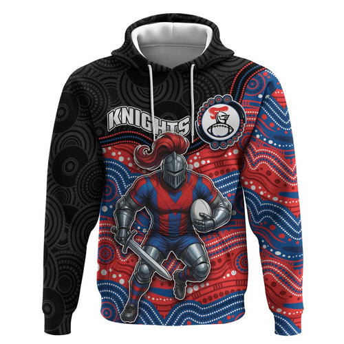 Custom Knights Zip Hoodie Warrior Mascot With Aboriginal Indigenous