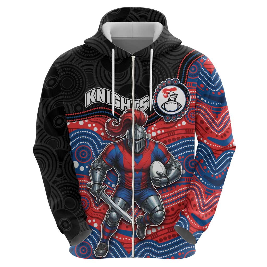 Custom Knights Zip Hoodie Warrior Mascot With Aboriginal Indigenous