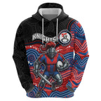 Custom Knights Zip Hoodie Warrior Mascot With Aboriginal Indigenous