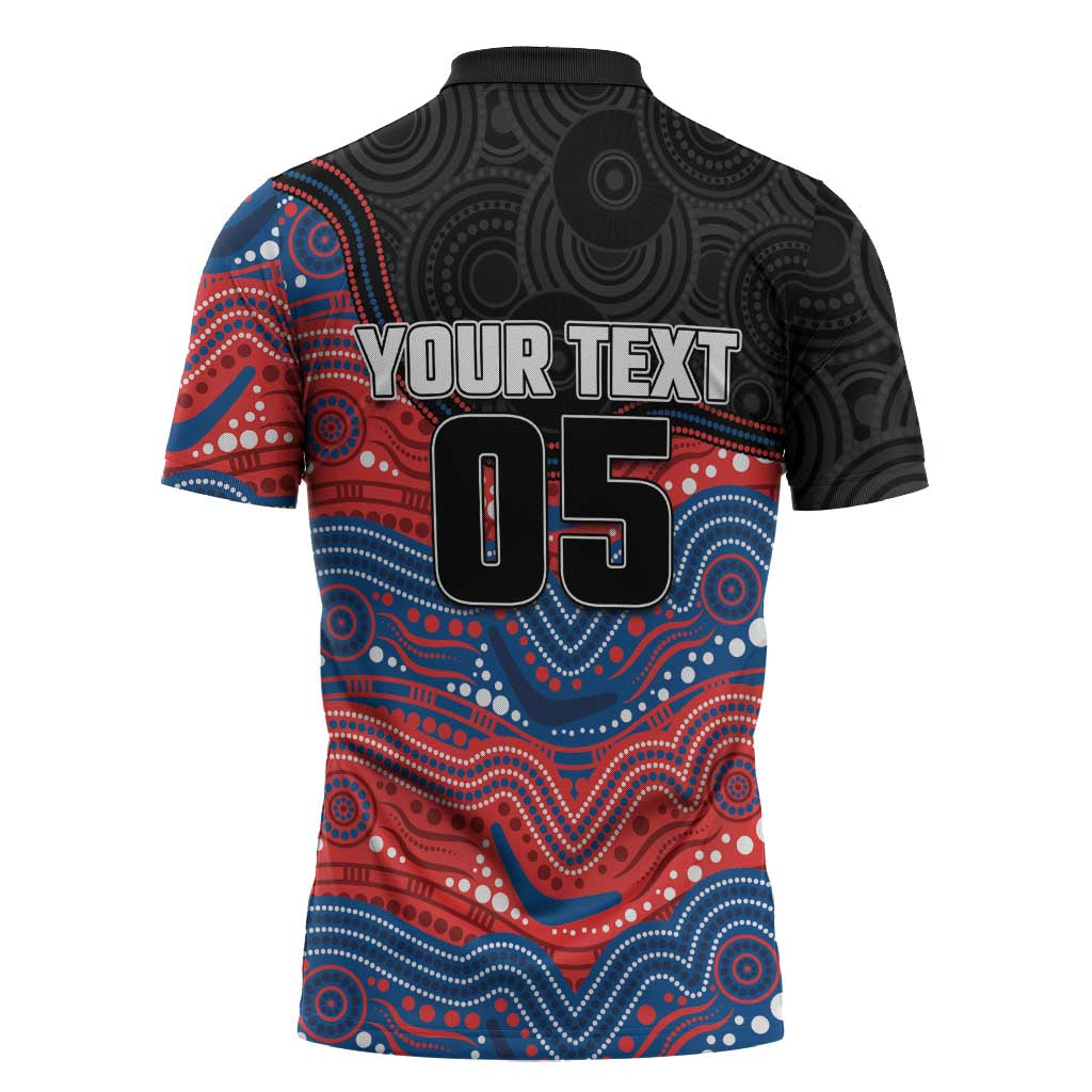 Custom Knights Zipper Polo Shirt Warrior Mascot With Aboriginal Indigenous