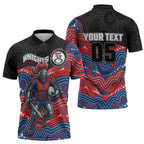 Custom Knights Zipper Polo Shirt Warrior Mascot With Aboriginal Indigenous