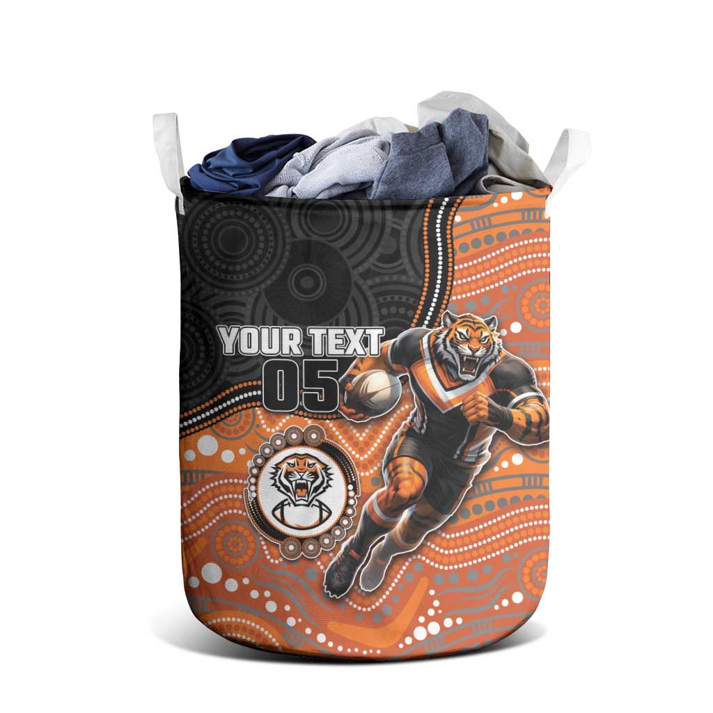 Custom Tigers Laundry Basket Warrior Mascot With Aboriginal Indigenous