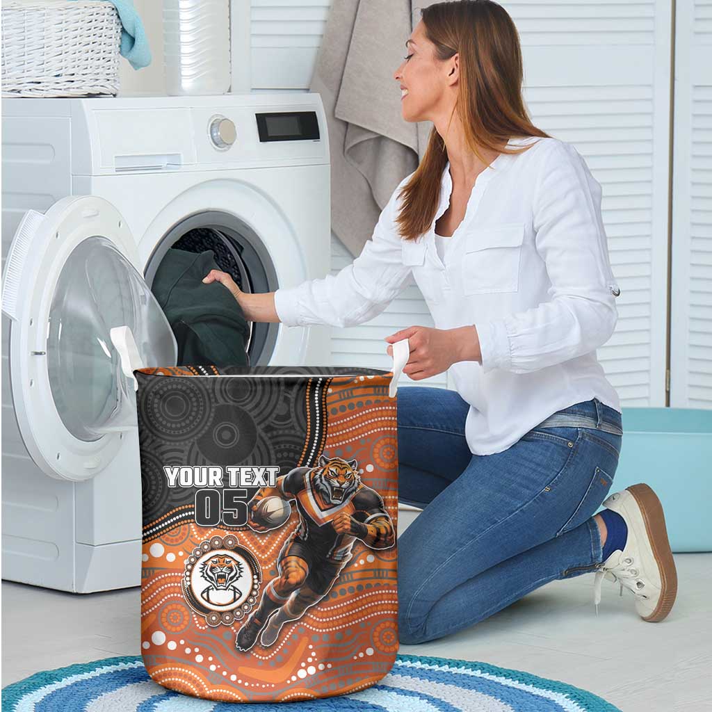 Custom Tigers Laundry Basket Warrior Mascot With Aboriginal Indigenous