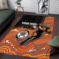 Custom Tigers Area Rug Warrior Mascot With Aboriginal Indigenous
