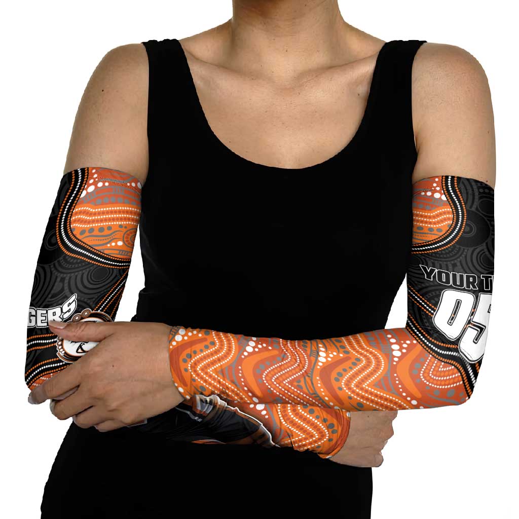 Custom Tigers Arm Sleeves Warrior Mascot With Aboriginal Indigenous