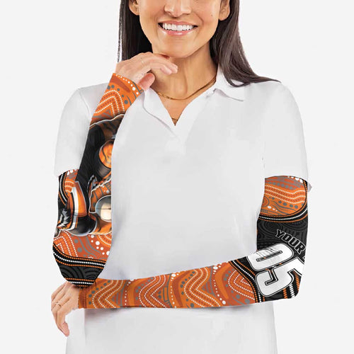 Custom Tigers Arm Sleeves Warrior Mascot With Aboriginal Indigenous